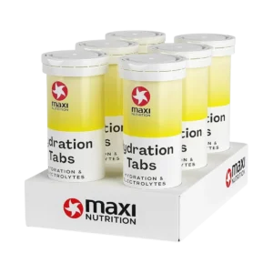 Caja Hydration Tabs 6 unid Maxi Nutrition para preparar bebida en agua