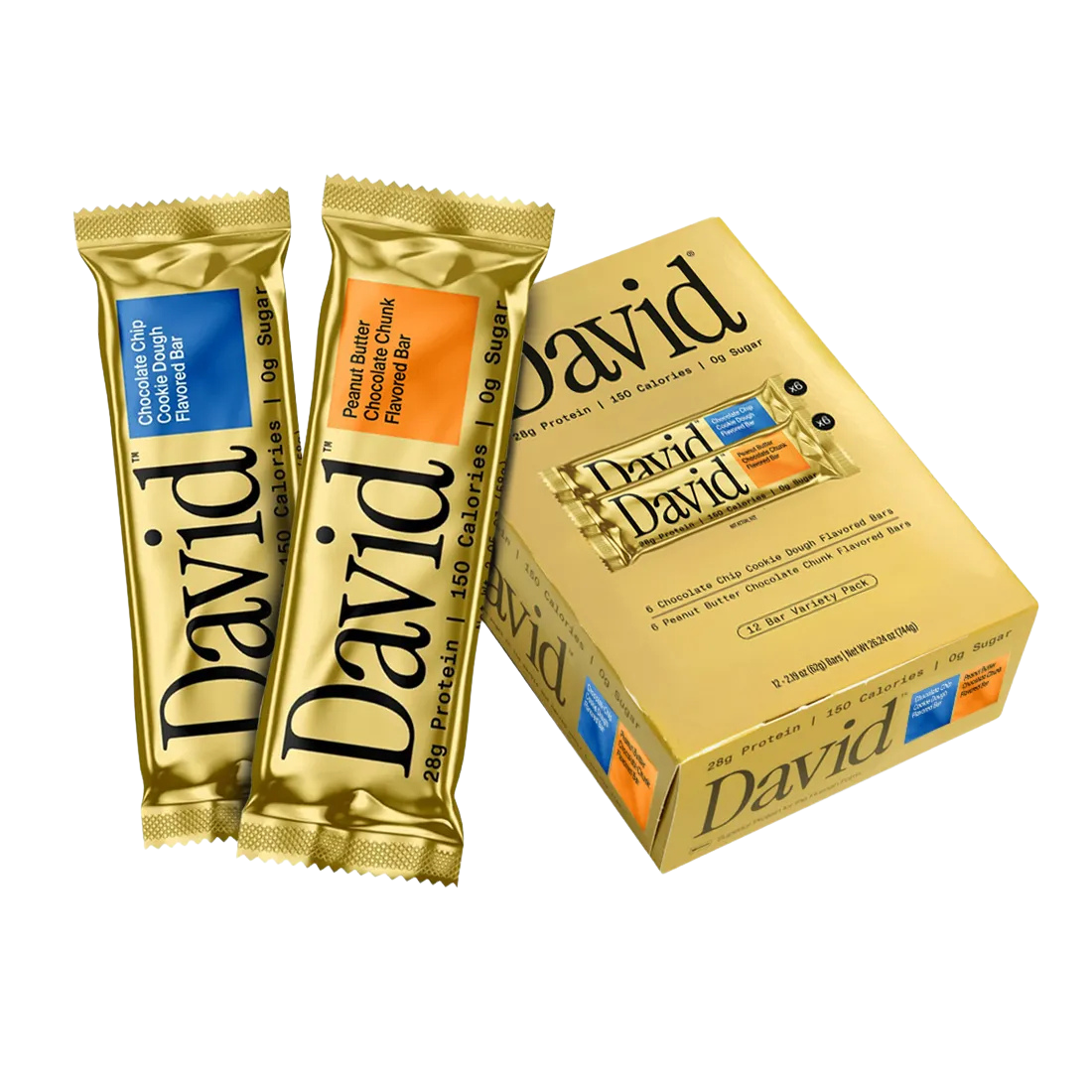 David Protein Bar Variety Pack caja de 12 barras